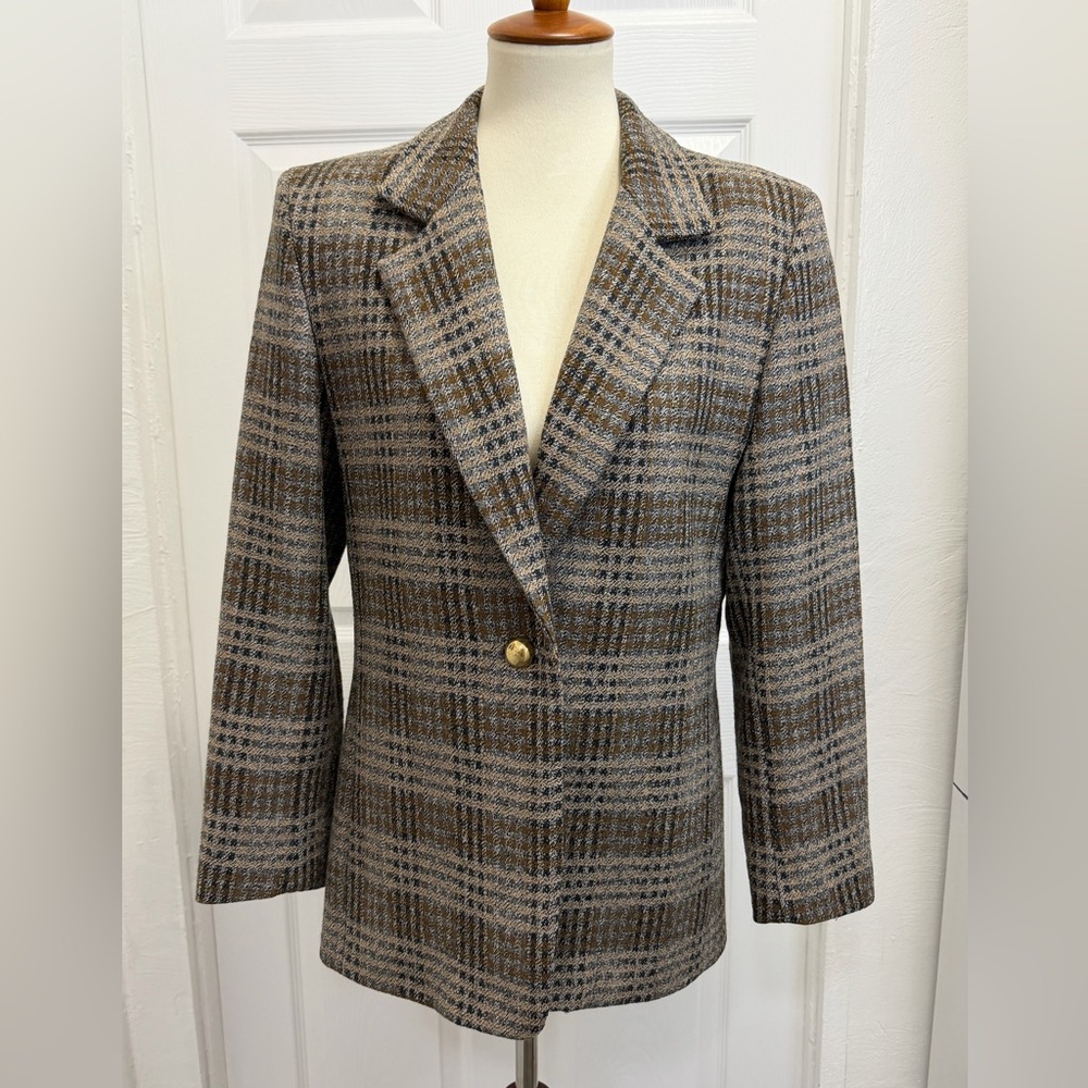 Vintage Plaid Wool Fully Lined Harlan Blazer